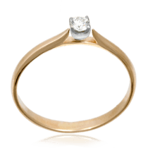 обзорное фото Золотое кольцо с бриллиантом R0756  Золотые кольца для помолвки с бриллиантом