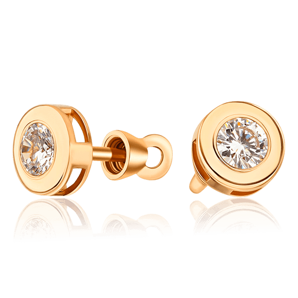 Золотые серьги гвоздики с фианитом 035191 детальное изображение ювелирного изделия Золотые серьги Золотые серьги гвоздики с фианитом 035191 детальное изображение ювелирного изделия Золотые серьги