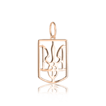 обзорное фото Серебряный подвес с позолотой Герб Украины 037186  Украинская символика из золота и серебра