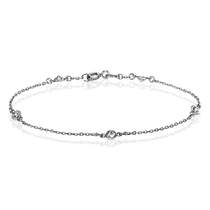 обзорное фото Браслет якорного плетения из белого золота 585 пробы с фианитами 034365  Золотые браслеты