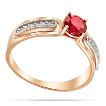 обзорное фото Золотое кольцо с большим рубином в оконтовке и дорожками маленьких бриллиантов 040372 Золотые кольца с рубином обзорное фото Золотое кольцо с большим рубином в оконтовке и дорожками маленьких бриллиантов 040372  Золотые кольца с рубином