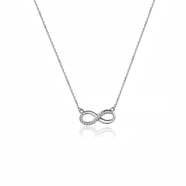 Серебряная цепочка Бесконечность с фианитами 026118 детальное изображение ювелирного изделия Серебряные колье Серебряная цепочка Бесконечность с фианитами 026118 детальное изображение ювелирного изделия Серебряные колье