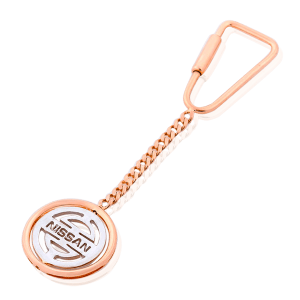 Брелок для ключей Nissan из красного и белого золота 033005 детальное изображение ювелирного изделия Брелок из золота Брелок для ключей Nissan из красного и белого золота 033005 детальное изображение ювелирного изделия Брелок из золота