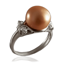 обзорное фото Серебряное кольцо с жемчугом 023227  Серебряные кольца со вставками