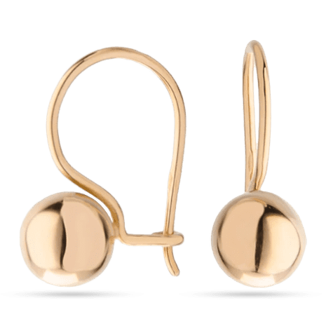 Золотые серьги Шары 470101 детальное изображение ювелирного изделия Золотые серьги с французским замком