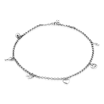 обзорное фото Браслет на ногу в белом золоте с подвесками 032903 Золотые браслеты на ногу обзорное фото Браслет на ногу в белом золоте с подвесками 032903  Золотые браслеты на ногу