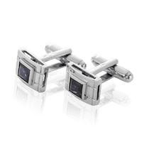 обзорное фото Элитные золотые запонки для рубашки с сапфиром 033036 Золотые запонки обзорное фото Элитные золотые запонки для рубашки с сапфиром 033036  Золотые запонки