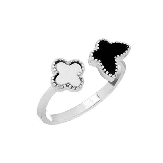 Серебряное кольцо с перламутром и ониксом 032088 детальное изображение ювелирного изделия Серебряные кольца со вставками Серебряное кольцо с перламутром и ониксом 032088 детальное изображение ювелирного изделия Серебряные кольца со вставками