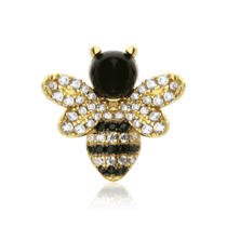 обзорное фото Серебряный кулон Пчелка с фианитами 031300  Подвески с позолотой