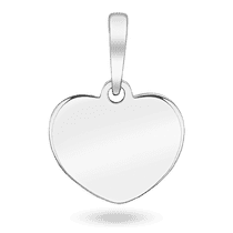 обзорное фото Минималистичная гладкая подвеска в белом золоте Сердце без вставок 040739  Золотые подвески сердечка