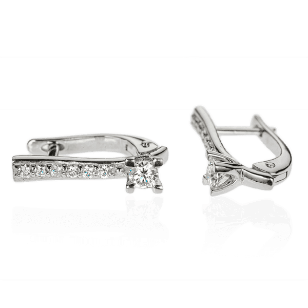 Сережки з білого золота з діамантом Taurus E0633 детальне зображення ювелірного виробу