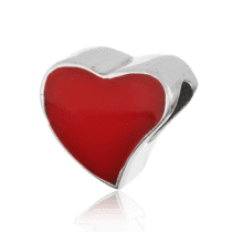 обзорное фото Серебряный подвес-шарм Сердце с эмалью 025012  Серебряные подвесы-шармы (бусины)