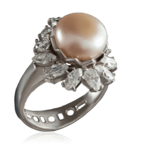 обзорное фото Серебряное кольцо с жемчугом 023237  Серебряные кольца со вставками