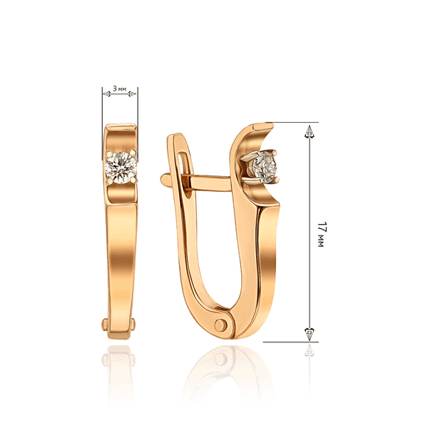 серьги из красного золота с бриллиантами серьги из красного золота с бриллиантами