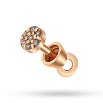 обзорное фото Золотая серьга с фианитами 041442 Золотые серьги с фианитом обзорное фото Золотая серьга с фианитами 041442  Золотые серьги с фианитом