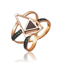 обзорное фото Золотое кольцо с агатом и нанокристаллами 030051 Золотые кольца с агатом обзорное фото Золотое кольцо с агатом и нанокристаллами 030051  Золотые кольца с агатом