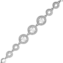 обзорное фото Серебряный браслет с фианитами в стиле Louis Vuitton 027699  Серебряные женские браслеты