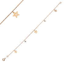 обзорное фото Золотой браслет с фианитами Звездная дорожка 032283  Женские золотые браслеты