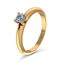 обзорное фото Помолвочное кольцо с бриллиантом из желтого золота 024543  Золотые кольца для помолвки с бриллиантом