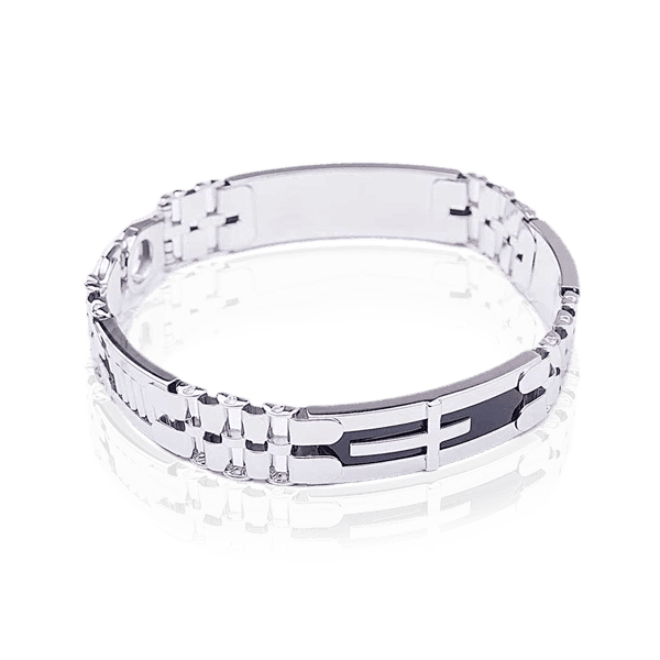 Золотой браслет из белого золота с ониксом 025220 детальное изображение ювелирного изделия Золотые браслеты с ониксом Золотой браслет из белого золота с ониксом 025220 детальное изображение ювелирного изделия Золотые браслеты с ониксом