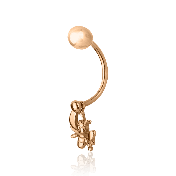 Золотий пірсинг в пупок Бджілка 026103 детальне зображення ювелірного виробу Золотий пірсинг в пупок Бджілка 026103 детальне зображення ювелірного виробу