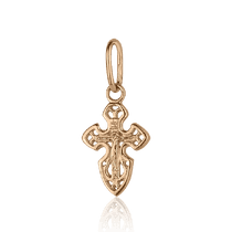 обзорное фото Крестик в красном золоте 027640 Золотые крестики обзорное фото Крестик в красном золоте 027640  Золотые крестики