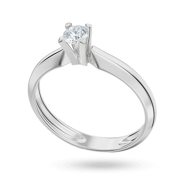 Кольцо для предложения с бриллиантом в белом золоте купить