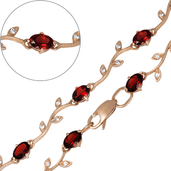Золотой браслет с гранатом 200229 детальное изображение ювелирного изделия Золотые браслеты с гранатом Золотой браслет с гранатом 200229 детальное изображение ювелирного изделия Золотые браслеты с гранатом