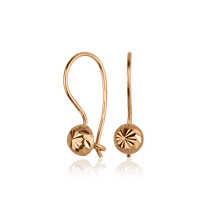 обзорное фото Золотые детские серьги Шарики с алмазной гранью на петле 026072 Серьги без камней обзорное фото Золотые детские серьги Шарики с алмазной гранью на петле 026072  Серьги без камней