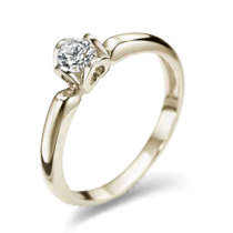 обзорное фото Кольцо с бриллиантом из желтого золота Предложение 024515  Золотые кольца для помолвки с бриллиантом