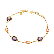 обзорное фото Браслет из желтого золота 893018 Золотые браслеты с цирконием (фианитами) обзорное фото Браслет из желтого золота 893018  Золотые браслеты с цирконием (фианитами)