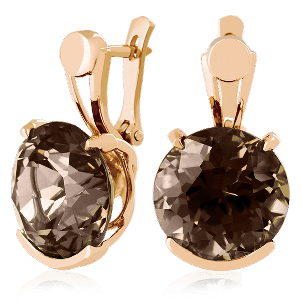 Золотые серьги с раухтопазом 023457 детальное изображение ювелирного изделия Золотые серьги с раухтопазом Золотые серьги с раухтопазом 023457 детальное изображение ювелирного изделия Золотые серьги с раухтопазом