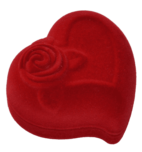 Футляр Сердце с розой, красный, универсальная прорезь 027610 детальное изображение ювелирного изделия Подарочные футляры и упаковки Футляр Сердце с розой, красный, универсальная прорезь 027610 детальное изображение ювелирного изделия Подарочные футляры и упаковки