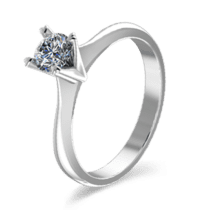 обзорное фото Помолвочное кольцо Единственная с бриллиантом из белого золота 024449  Золотые кольца для помолвки с бриллиантом