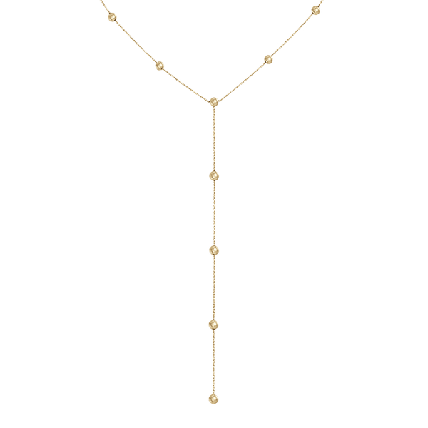 Колье-галстук из лимонного золота и шариками 040827 детальное изображение ювелирного изделия Золотое колье без камней Колье-галстук из лимонного золота и шариками 040827 детальное изображение ювелирного изделия Золотое колье без камней