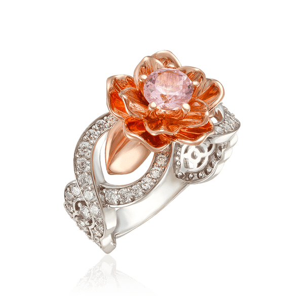 Кольцо с морганитом в комбинированном золоте Цветок Любви 034372 детальное изображение ювелирного изделия Золотые кольца Кольцо с морганитом в комбинированном золоте Цветок Любви 034372 детальное изображение ювелирного изделия Золотые кольца