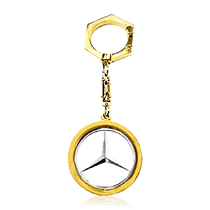 обзорное фото Брелок для ключей авто Mersedes комбинированное золото 036482 Брелок из золота обзорное фото Брелок для ключей авто Mersedes комбинированное золото 036482  Брелок из золота