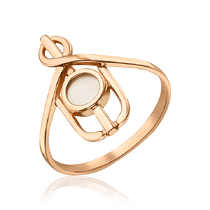 обзорное фото Кольцо с перламутром в красном золоте 585 пробы 035210 Золотые кольца обзорное фото Кольцо с перламутром в красном золоте 585 пробы 035210  Золотые кольца