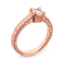 обзорное фото Золотое кольцо с бриллиантами R0703  Золотые кольца для помолвки с бриллиантом