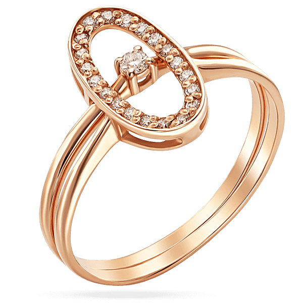 Кольцо 2 в 1 в красном золоте с бриллиантами 039142 детальное изображение ювелирного изделия Золотые кольца с бриллиантами Кольцо 2 в 1 в красном золоте с бриллиантами 039142 детальное изображение ювелирного изделия Золотые кольца с бриллиантами