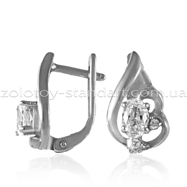 Серебряные серьги 420222С детальное изображение ювелирного изделия Серебряные серьги с камнями Серебряные серьги 420222С детальное изображение ювелирного изделия Серебряные серьги с камнями