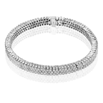 обзорное фото Эксклюзивный браслет с бриллиантами в белом золоте 036818  Золотые браслеты