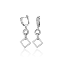 обзорное фото Серебряные серьги с керамикой и фианитами 027920 Серебряные серьги с камнями обзорное фото Серебряные серьги с керамикой и фианитами 027920  Серебряные серьги с камнями