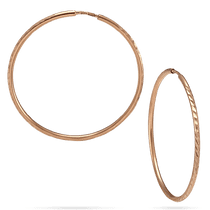 обзорное фото Серьги-кольца из красного золота 585 пробы 032029  Золотые серьги без вставок