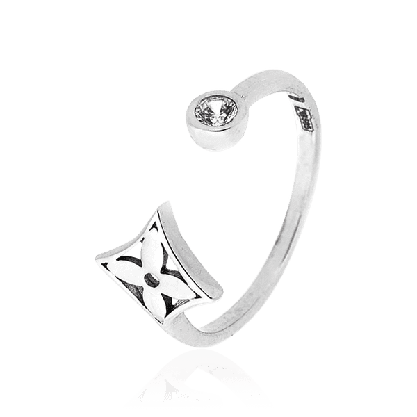 Кольцо на фалангу из белого золота 585 Клевер 032681 детальное изображение ювелирного изделия Золотые кольца Кольцо на фалангу из белого золота 585 Клевер 032681 детальное изображение ювелирного изделия Золотые кольца