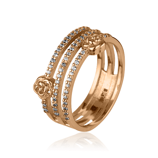 Золотое кольцо с фианитами 028045 детальное изображение ювелирного изделия Золотые кольца с фианитом Золотое кольцо с фианитами 028045 детальное изображение ювелирного изделия Золотые кольца с фианитом