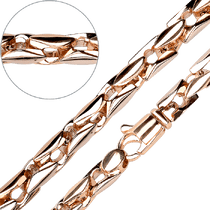 обзорное фото Браслет на руку из красного золота 585 пробы 032107 Золотые браслеты без камней обзорное фото Браслет на руку из красного золота 585 пробы 032107  Золотые браслеты без камней