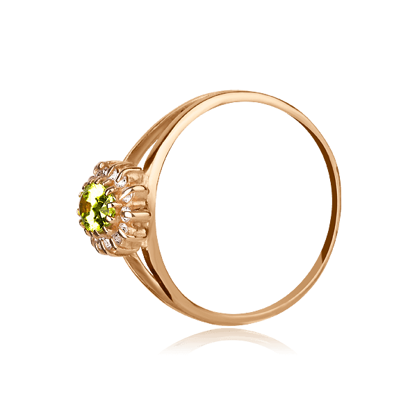 Золотое кольцо с хризолитом  Золотое кольцо с хризолитом