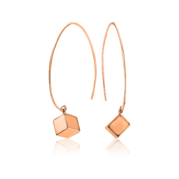 Золотые серьги Кубики 030105 детальное изображение ювелирного изделия Золотые серьги