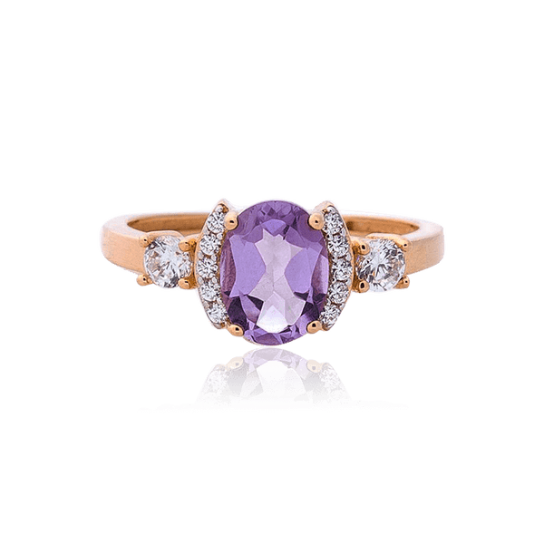 кольцо с аметистом и фианитами кольцо с аметистом и фианитами